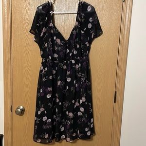 Torrid Size 2 Summer Floral Dress with Off the Shoulder Sleeves